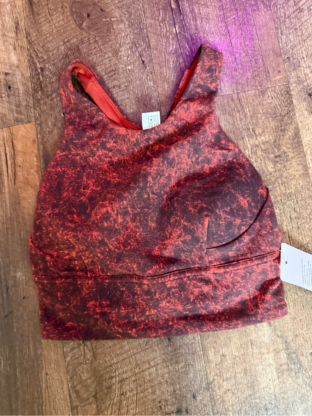 lululemon athletica Red Marble Scoop-Back Sports Bra